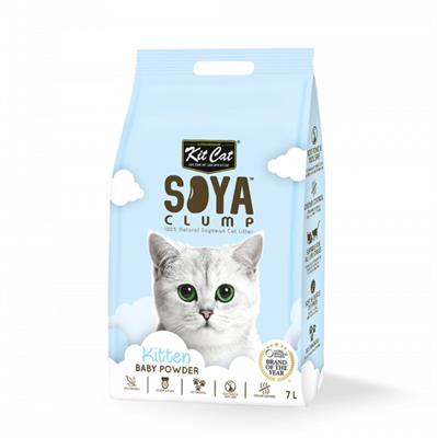 Kit Cat Soya Clump ทรายแมวเต้าหู้ กลิ่น แป้งเด็ก ธรรมชาติ 100% เก็บกลิ่นไว ไร้ฝุ่น ทิ้งชักโครกได้ (7L.)