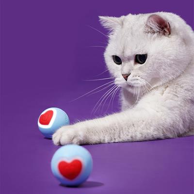 zeze Heart Ball Toy - Rolling heart ball for Cat, able to escape wall, blinking led, made from durable soft plastic